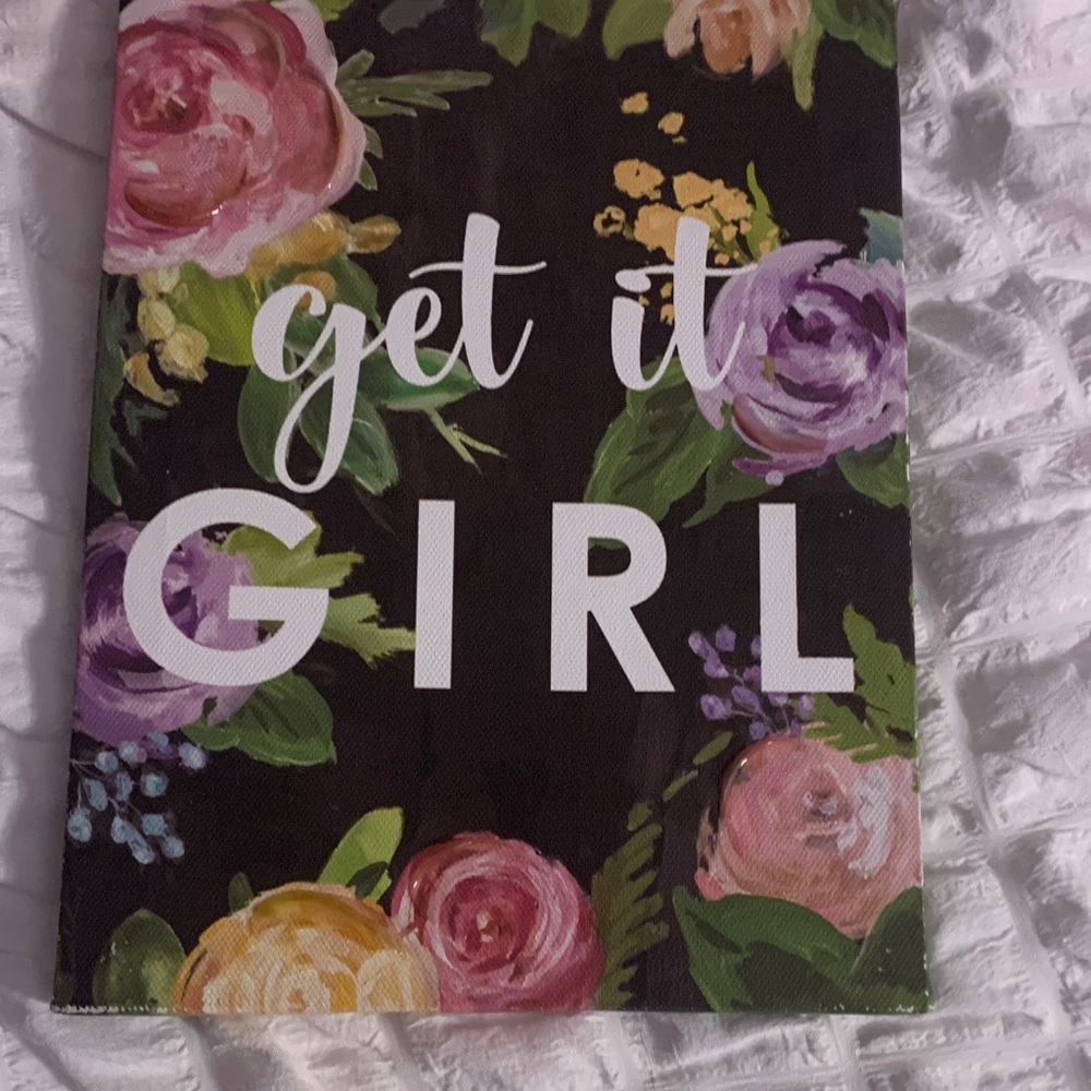 Floral 'Get It Girl' Canvas Art